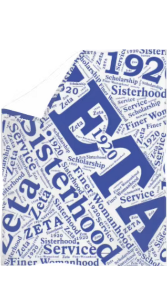 Zeta Phi Beta Throw Blanket - Word Cloud