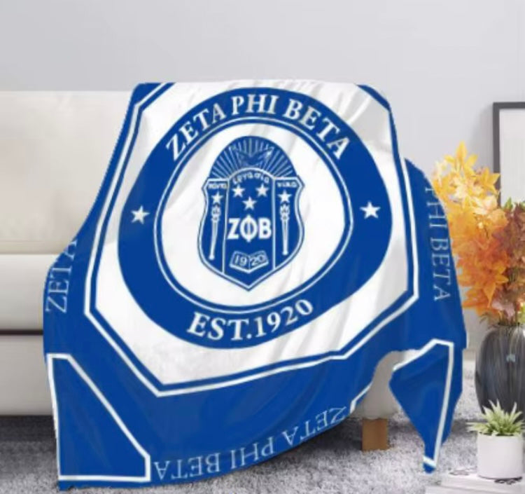 Zeta Phi Beta Throw Blanket - Crest
