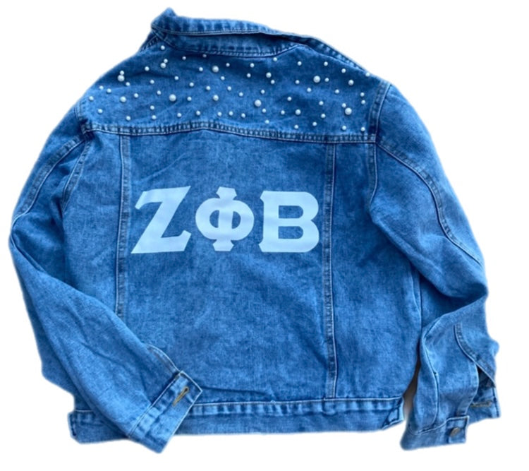 💙 PHIner in Pearls Denim Jacket – Blue Edition