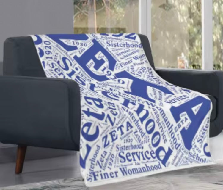 Zeta Phi Beta Throw Blanket - Word Cloud