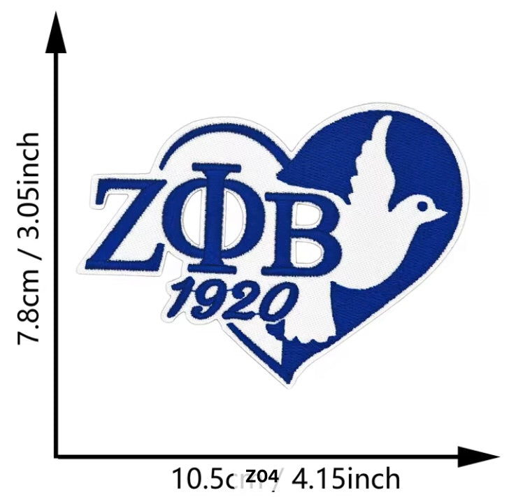 💙 ΖΦΒ Heart & Dove Patch