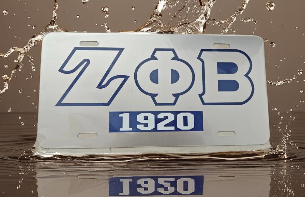 Zeta Phi Beta Aluminum License Plate