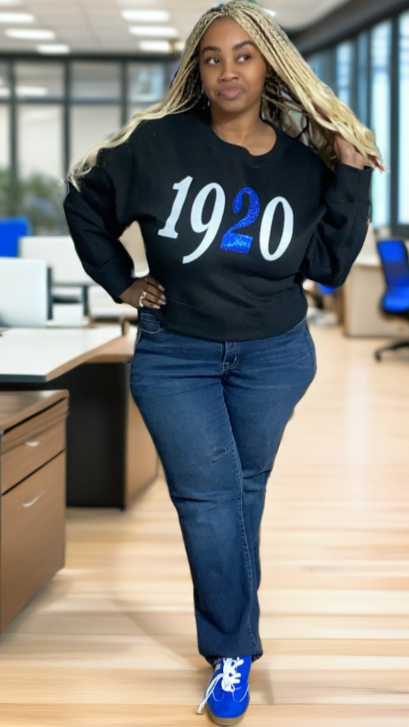 1920 Noir BluWhite Sweatshirt