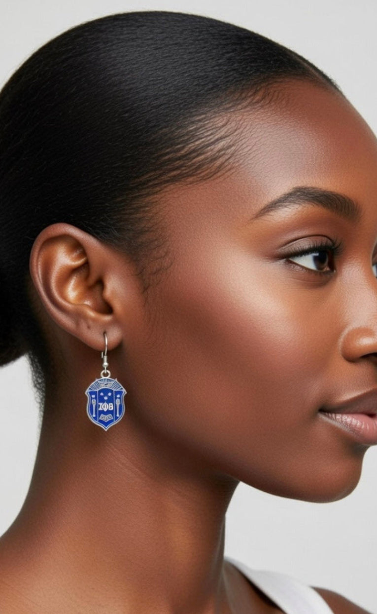 Zeta Phi Beta Shield Earrings