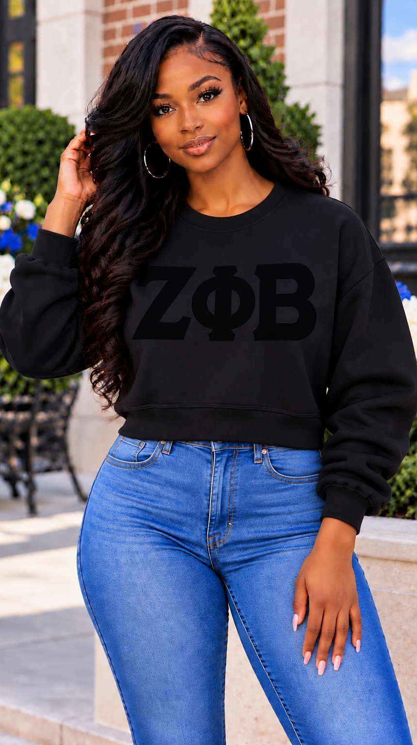 ZΦB Signature Shadow Crop Sweatshirt