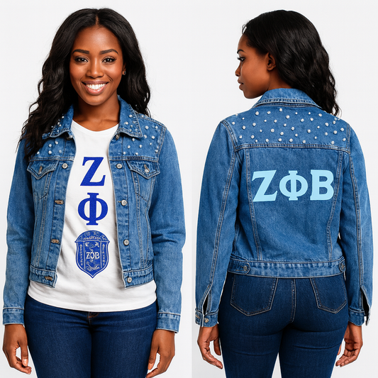 💙 PHIner in Pearls Denim Jacket – Blue Edition